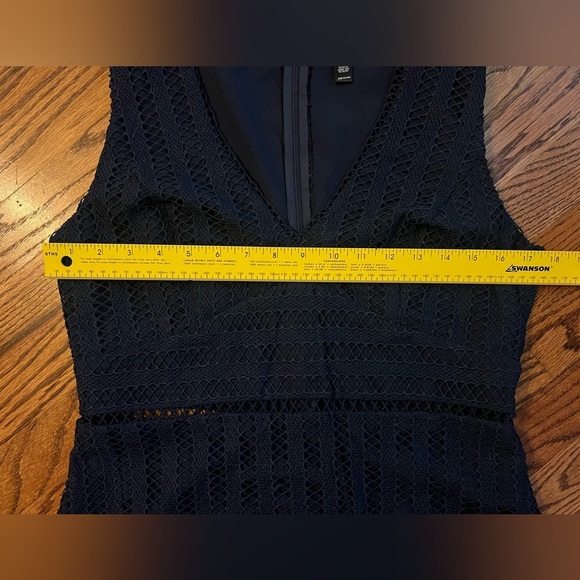 Aqua Navy Lace Fit & Flare Mini Dress – Size Large - Picture 5 of 5